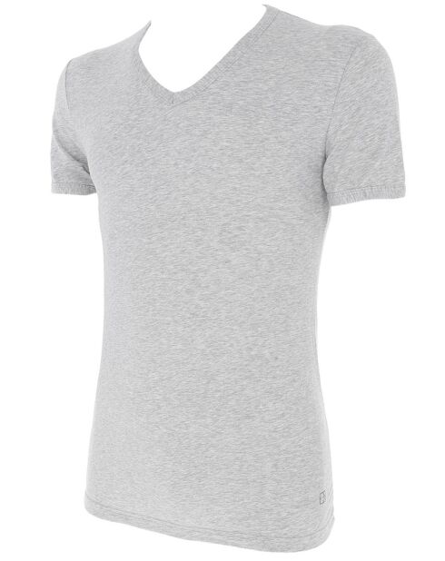 T-Shirt col V Max gris clair