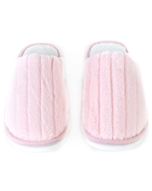 Chaussons en fausse fourrure Skylar rose clair