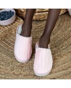 Chaussons en fausse fourrure Skylar rose clair
