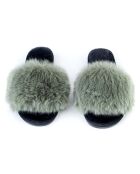 Chaussons en fausse fourrure Hailey verts