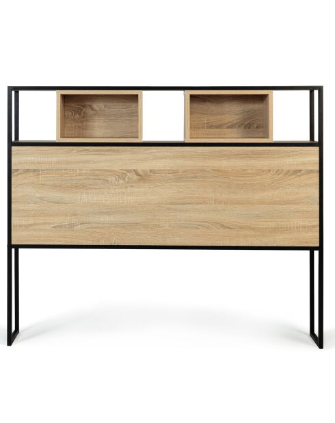 Cabecero Memphis madera/negro - 145x20x120 cm