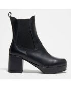 Chelsea Boots en Cuir Luffy noires - Talon 8 cm