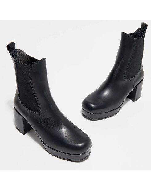 Chelsea Boots en Cuir Luffy noires - Talon 8 cm