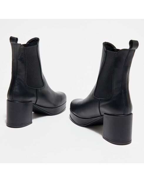 Chelsea Boots en Cuir Luffy noires - Talon 8 cm