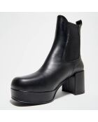 Chelsea Boots en Cuir Luffy noires - Talon 8 cm