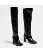 Bottes en Cuir Lana noires - Talon 9 cm