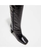 Bottes en Cuir Lana noires - Talon 9 cm