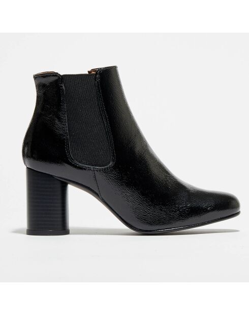 Chelsea Boots en Cuir Marine noires - Talon 6 cm