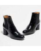 Chelsea Boots en Cuir Marine noires - Talon 6 cm