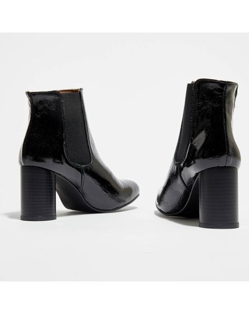 Chelsea Boots en Cuir Marine noires - Talon 6 cm