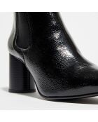 Chelsea Boots en Cuir Marine noires - Talon 6 cm