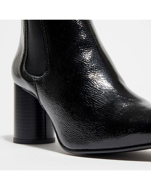 Chelsea Boots en Cuir Marine noires - Talon 6 cm