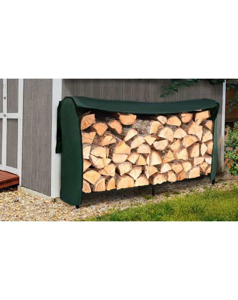 Housse pour serre buche luxe vert  -  200x60x112 cm