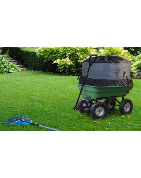 Carrello da trail 52L + borsa verde/nera 250L - 100x47x45/93 cm