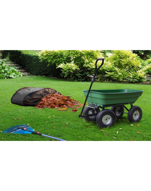 Carrello da trail 52L + borsa verde/nera 250L - 100x47x45/93 cm