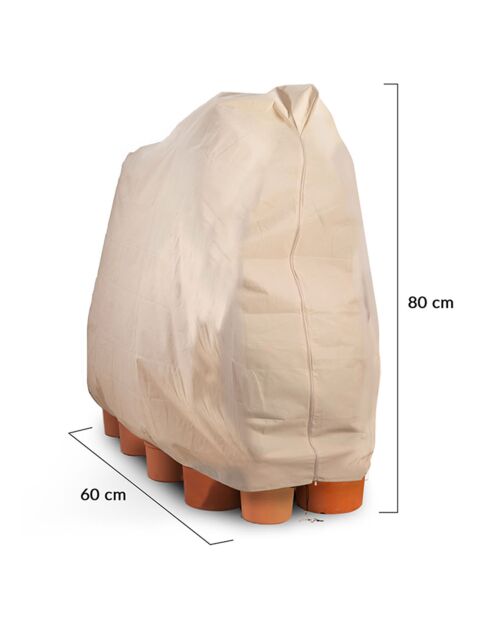 3 Housses d'hivernage pour plantes beiges - 160x80 cm