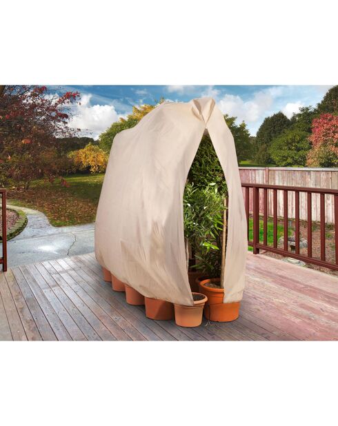 3 Housses d'hivernage pour plantes beiges - 160x80 cm