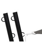 2 postes de vela con pantalla negra -H.220 cm