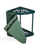 Rack d'angle pour outils de jardin vert  - 43x43x59 cm