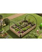 Serre de potager 12 compartiments aroma marron - 115x80x54 cm