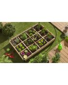 Serre de potager 12 compartiments aroma marron - 115x80x54 cm