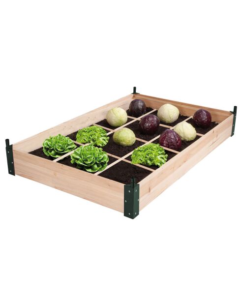 Serre de potager 12 compartiments aroma marron - 115x80x54 cm