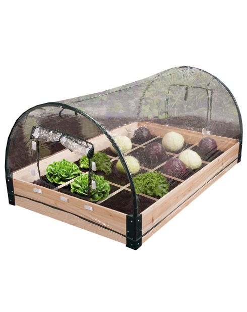 Serre de potager 12 compartiments aroma marron - 115x80x54 cm