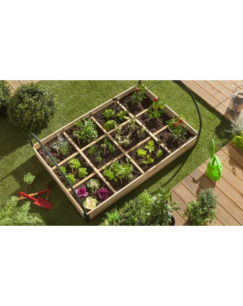 Serre de potager 12 compartiments aroma marron - 115x80x54 cm