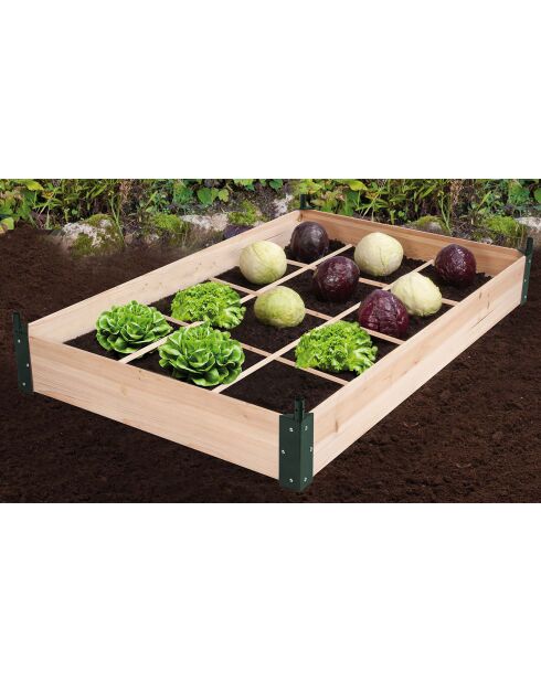 Serre de potager 12 compartiments aroma marron - 115x80x54 cm