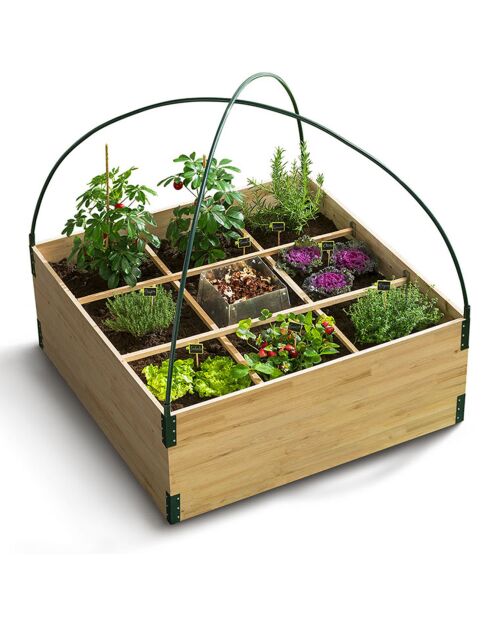 Serre-potager avec composteur bois/vert