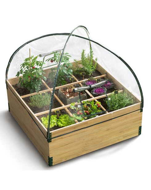 Serre-potager avec composteur bois/vert
