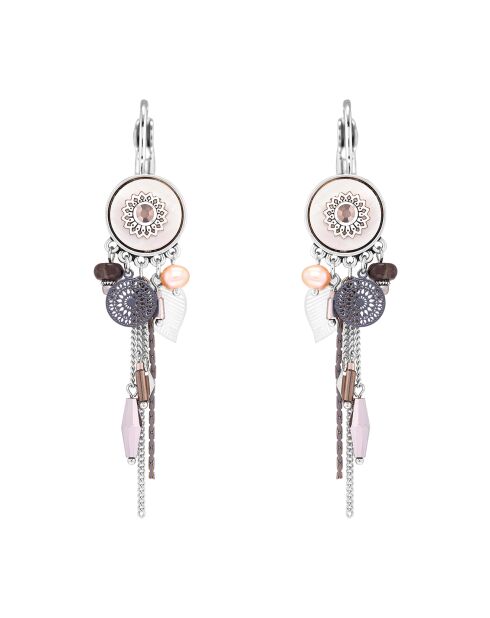 Austin silber/weiße Ohrringe