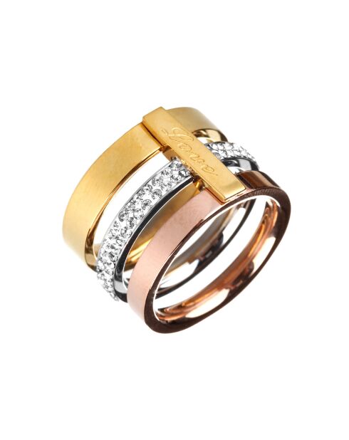 Bague Love Origins  en Acier argenté/doré/rosé