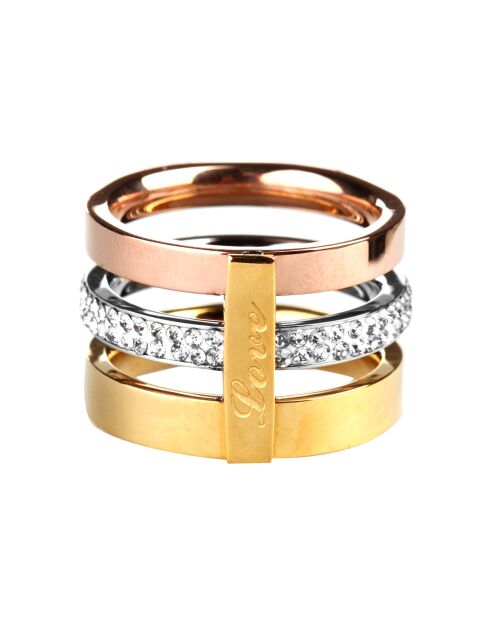 Bague Love Origins  en Acier argenté/doré/rosé