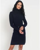 Robe Alexandra en Cachemire & Soie mélangés bleu nuit