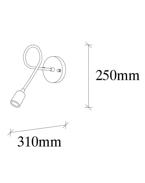 Lámpara de pared negra Viraj - 12x31x25 cm