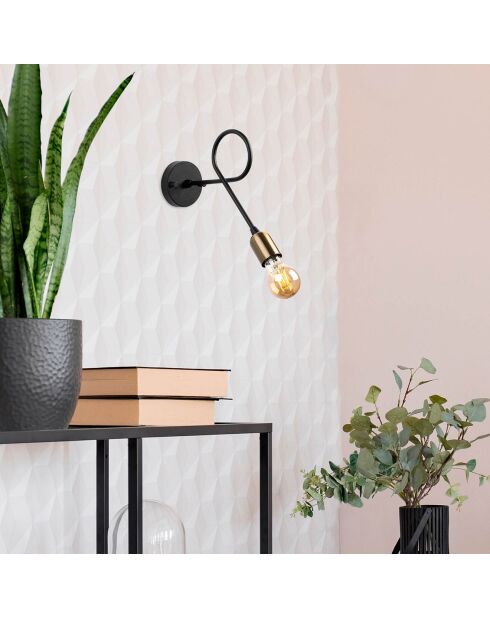 Lámpara de pared negra Viraj - 12x31x25 cm