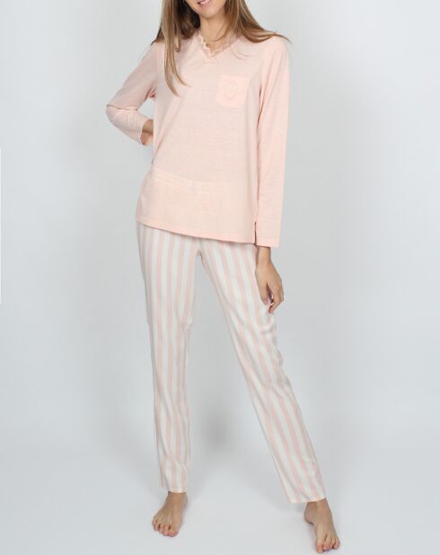 Pyjama Classic Tripes rose