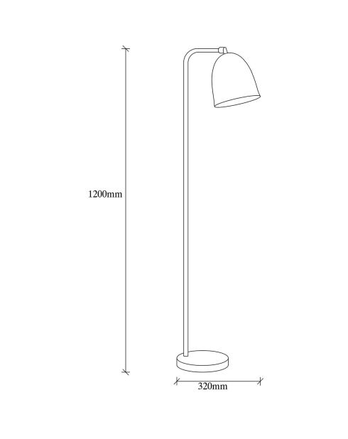 Lampadaire Tattoo noir - 22x32x120 cm