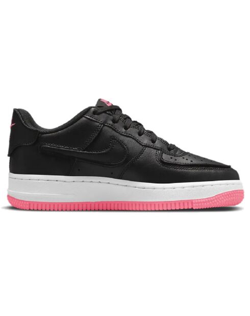 Baskets en Cuir Air Force 1 Gs noir/rose