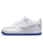 Baskets en Cuir Air Force 1 Gs blanc/bleu