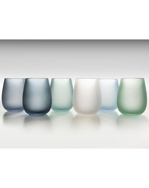 6 vasos de agua Happy Hour multicolores - 50 cl