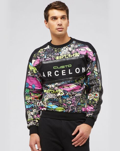 Tristan schwarzes Sweatshirt aus Baumwolle