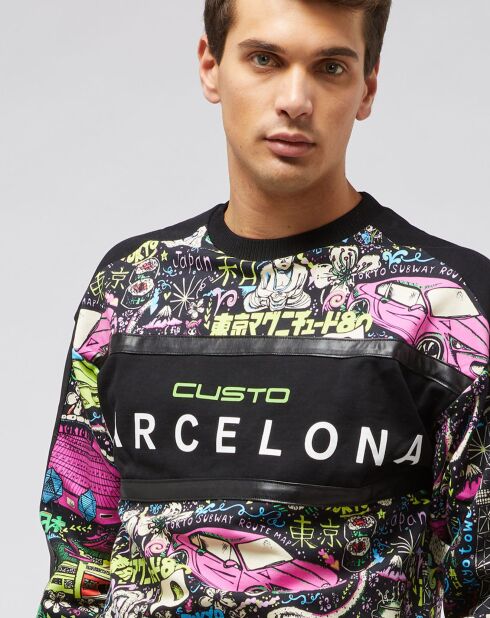 Tristan schwarzes Sweatshirt aus Baumwolle