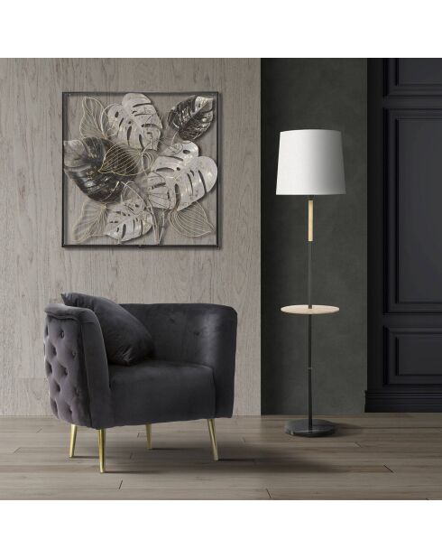 Fauteuil en velours Bucarest noir - 71x76x74 cm