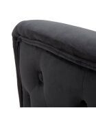 Fauteuil en velours Bucarest noir - 71x76x74 cm