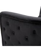 Fauteuil en velours Bucarest noir - 71x76x74 cm