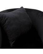 Fauteuil en velours Bucarest noir - 71x76x74 cm