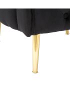 Fauteuil en velours Bucarest noir - 71x76x74 cm