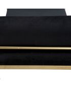 Banc en métal et velours noir/doré - 53x112.5x49 cm